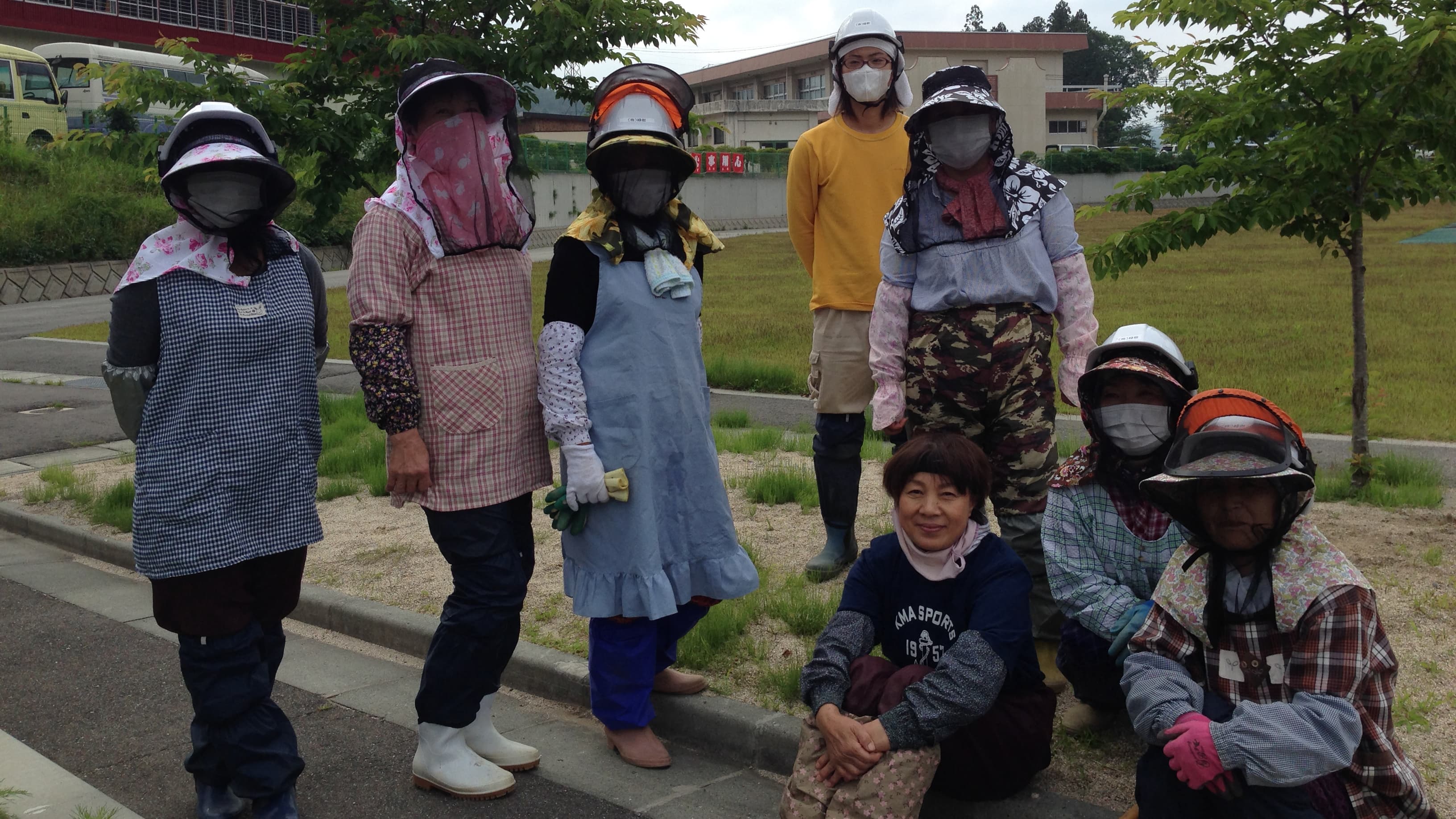 These residents have been given temporary jobs maintaining public places.