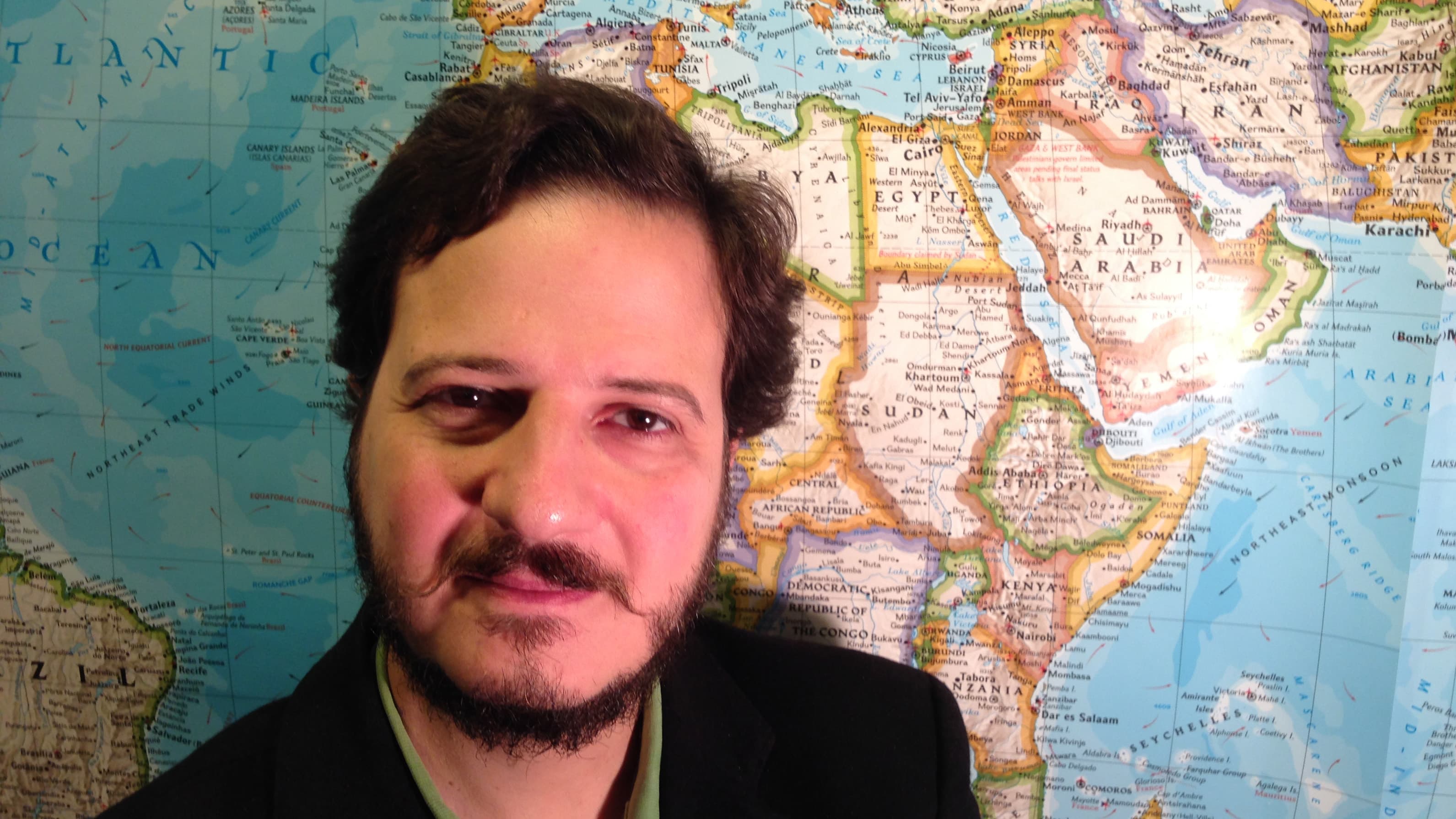 Turkish musician Mehmet Ali Sanlikol visits the Nan and Bill Harris Studios at WGBH in Boston, home to The World.