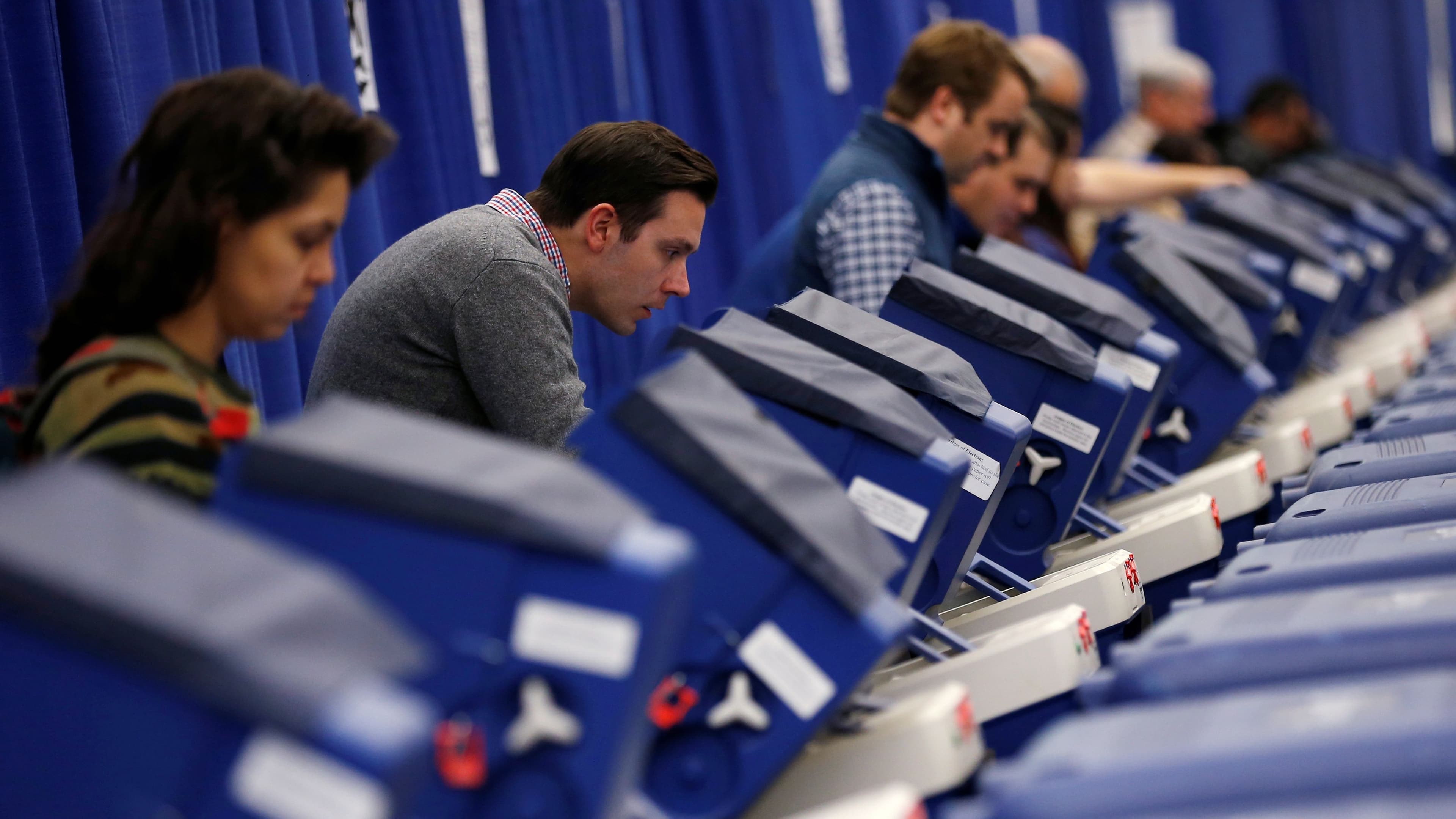 Voters casting ballots