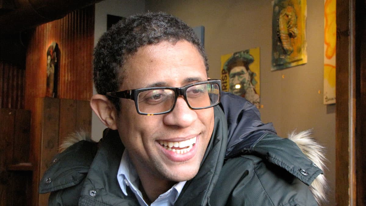 Deivis Ventura at a restaurant in Harlem.