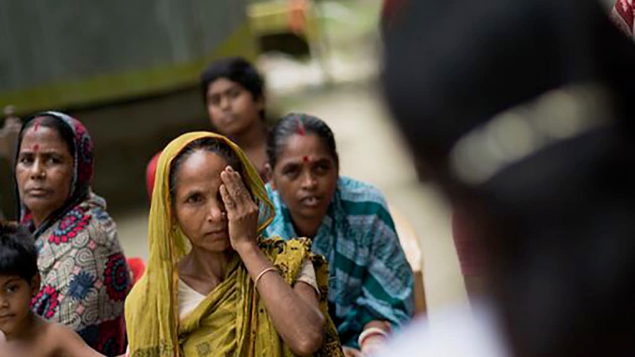Vision test, as part of VisionSpring's efforts to reach people in remote areas who need glasses.