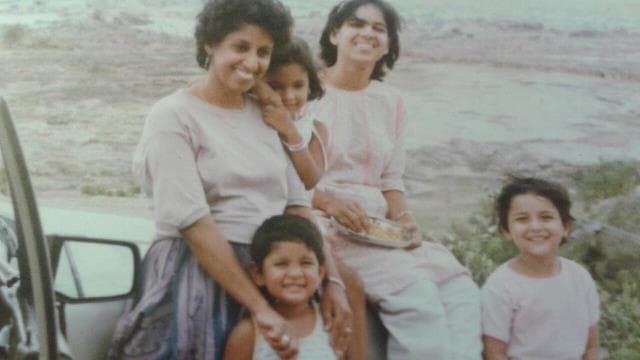 The author, with her extended family, in India.