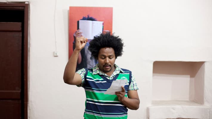 Adamasu our drummer on the poem.