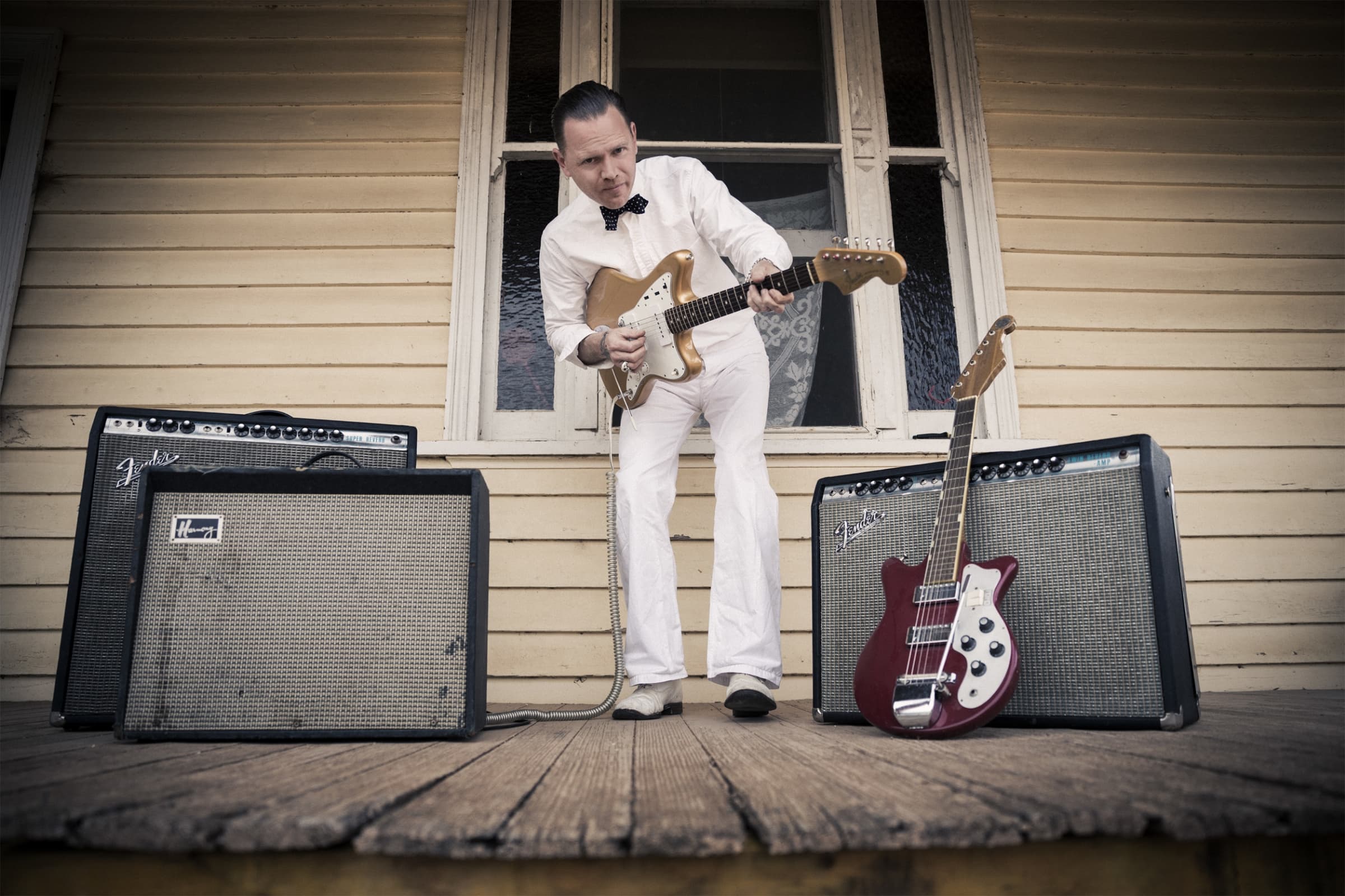 C.W. Stoneking playing his electric guitar