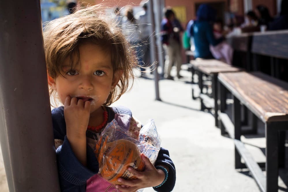 A Syrian Alawite girl who has just arrived in Istanbul from Aleppo, Syria, is sheltering with her family at the Pirsultan Abdal Cemevi.