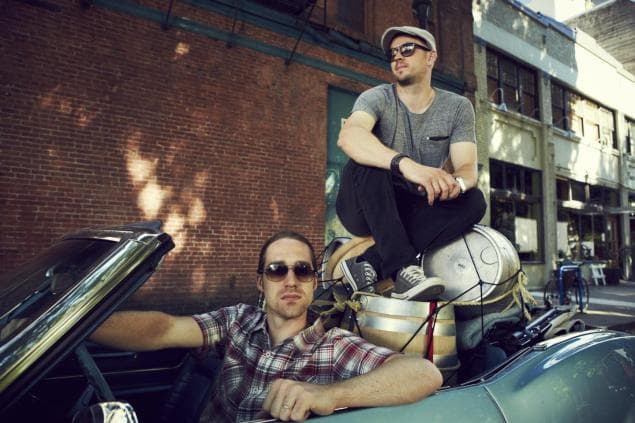 Scotland's "Brew Dogs," Martin Dickie (L) and James Watt get ready to launch their new show on the Esquire Network