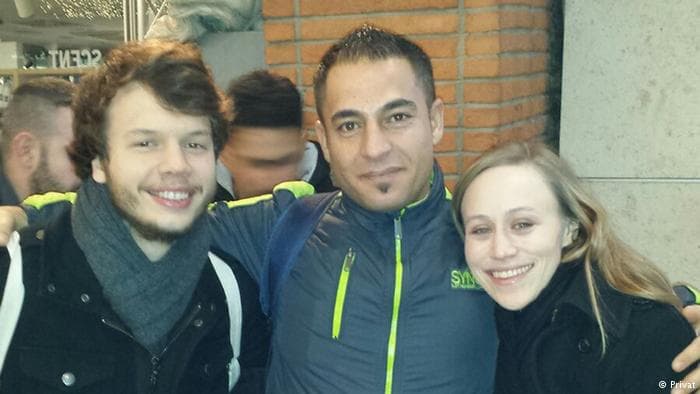 Caitlin Duncan (right), Hesham Ahmad Mohammad (center) and Caitlin Duncan's boyfriend (left) on New Year's Eve.