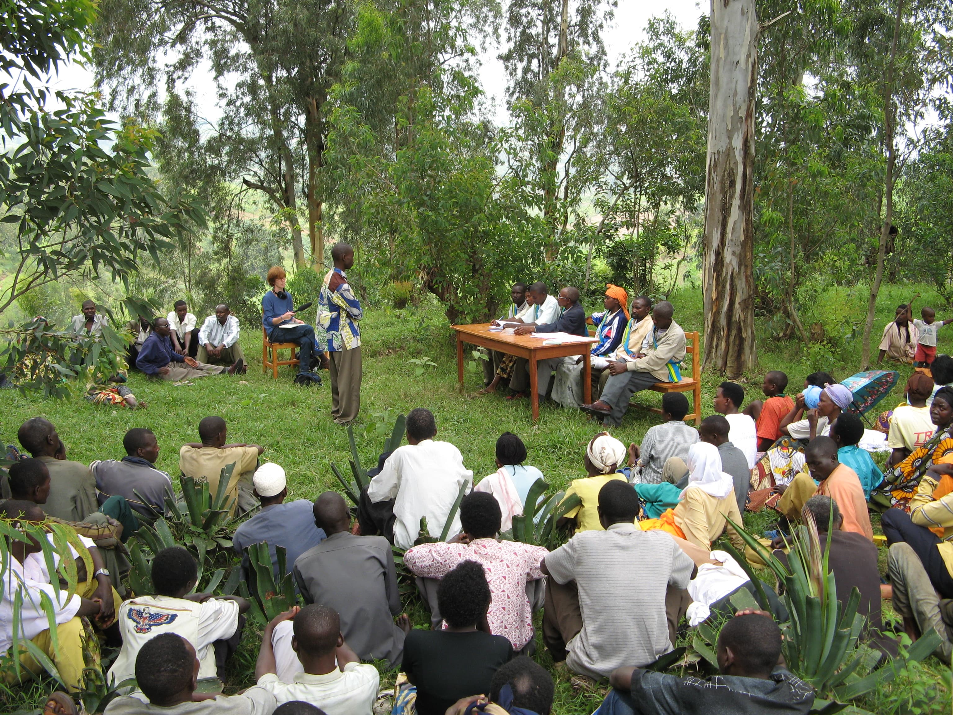 A gacaca court in session in Ruhango, Rwanda.