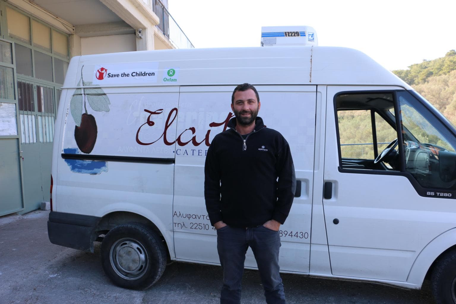 Manolis Tzanetos serves thousands of meals a day to refugees arriving on the Greek island of Lesbos.
