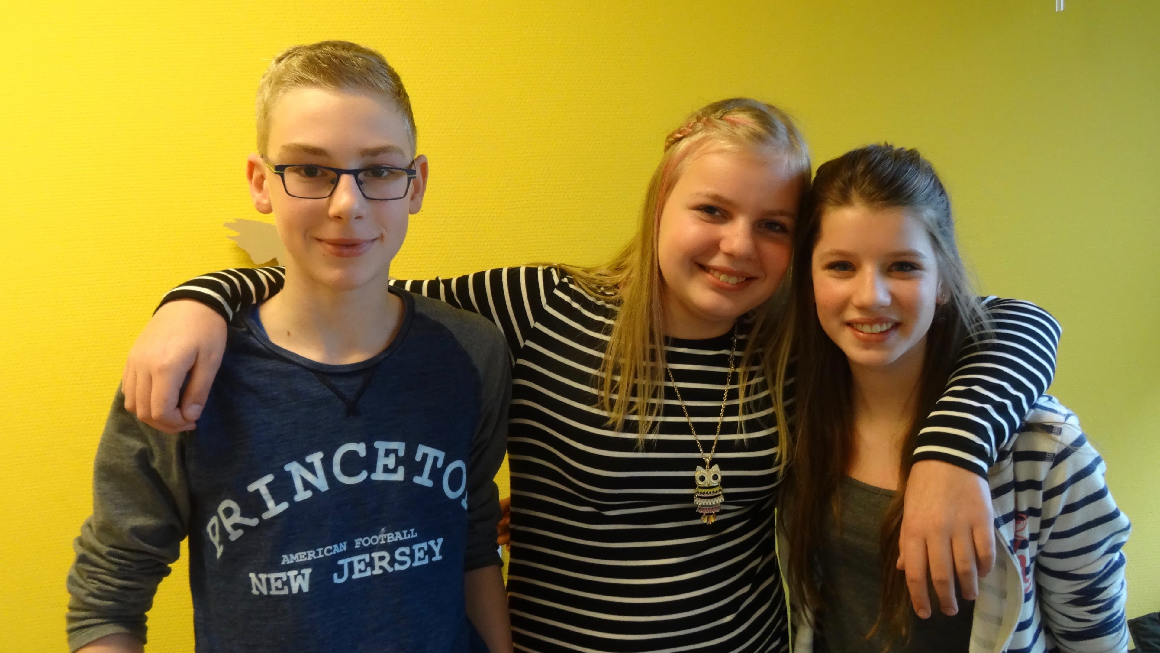 Students Andries Jacobi, Nienke Kooi and Fardau de Vries attend a trilingual (Dutch, Frisian, English) public school in Koudum in the Dutch province of Friesland.