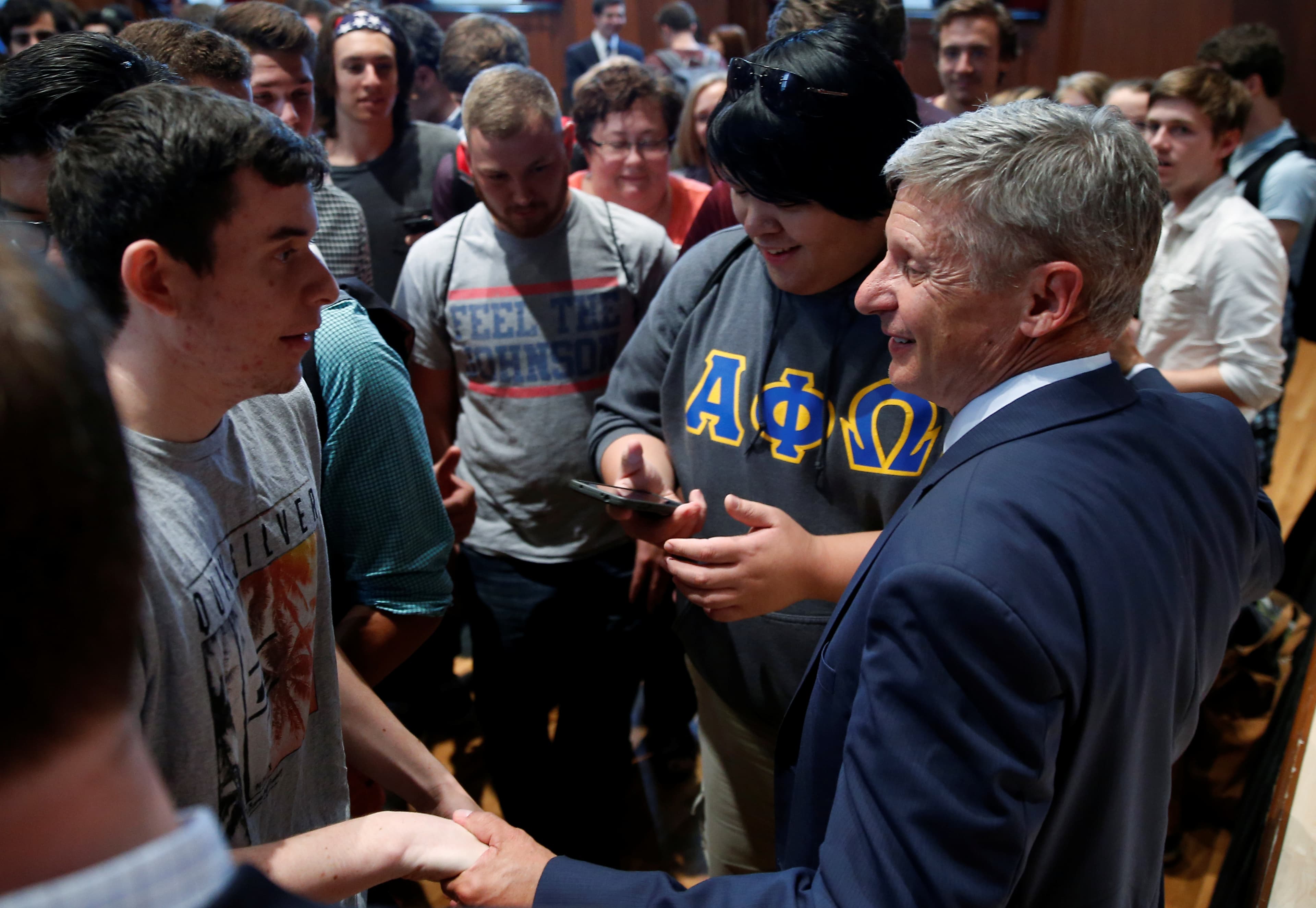 US Libertarian presidential candidate Gary Johnson