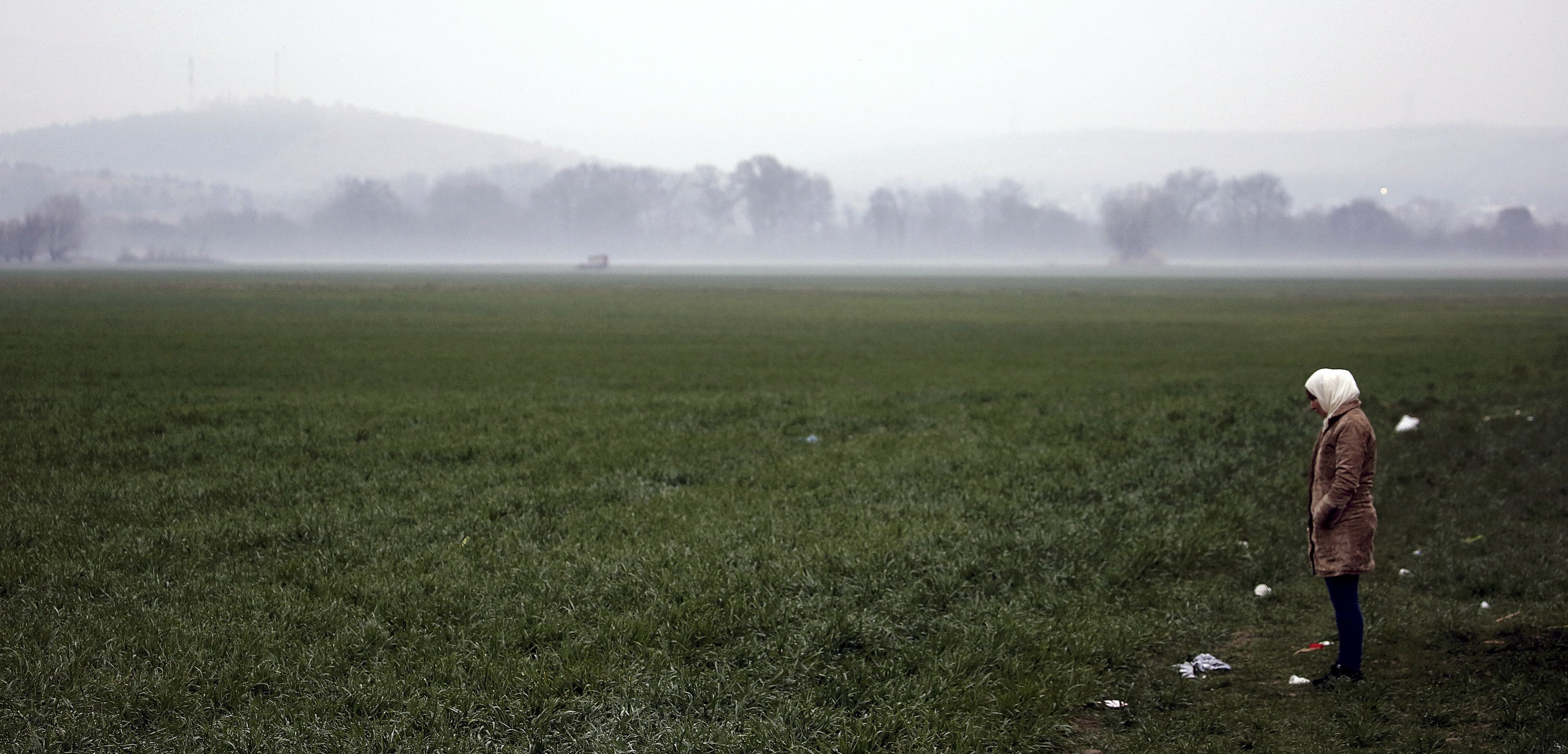 A Syrian refugee in northern Greece