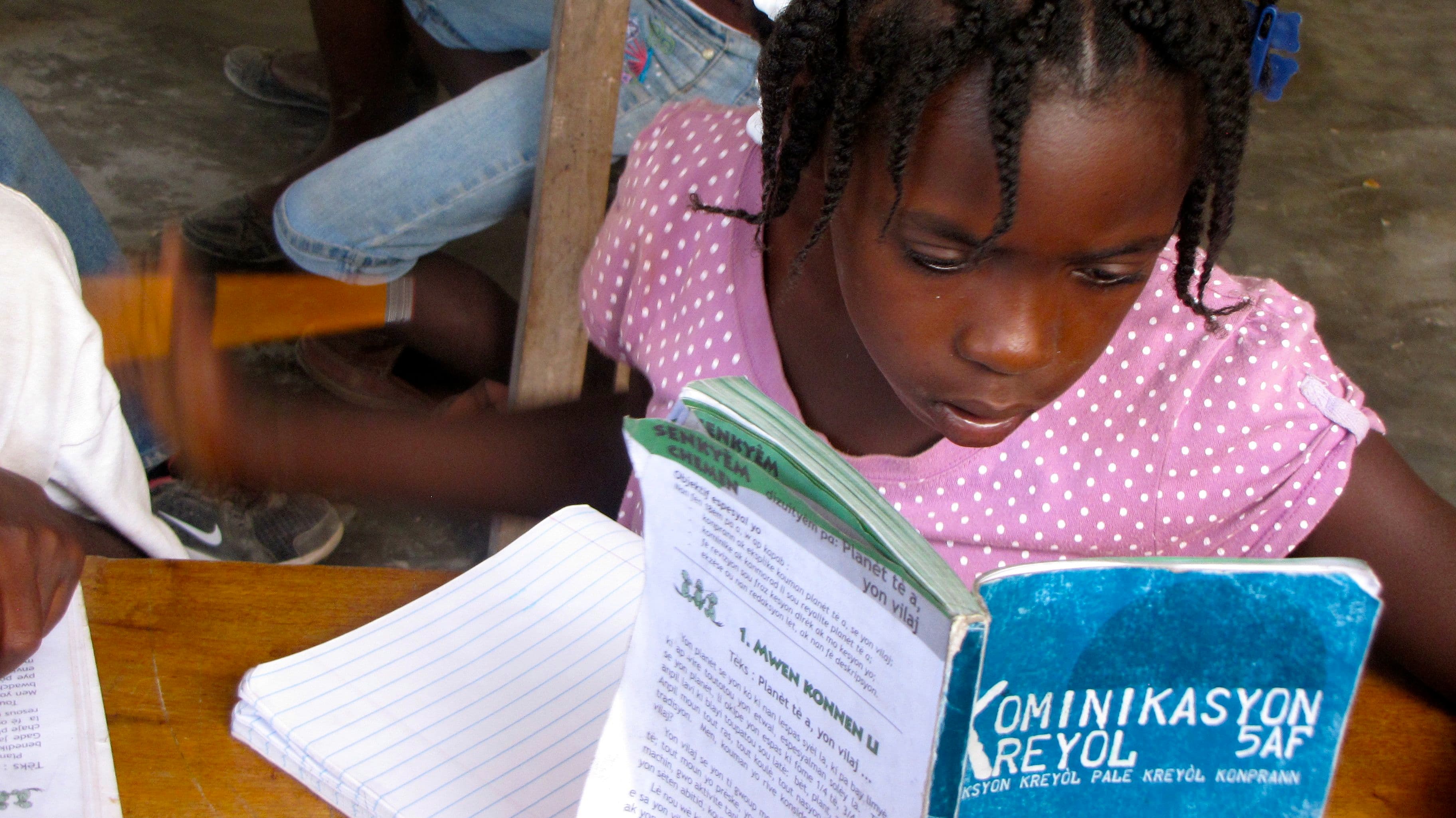 A 5th grade class at the Matenwa Community School in Haiti