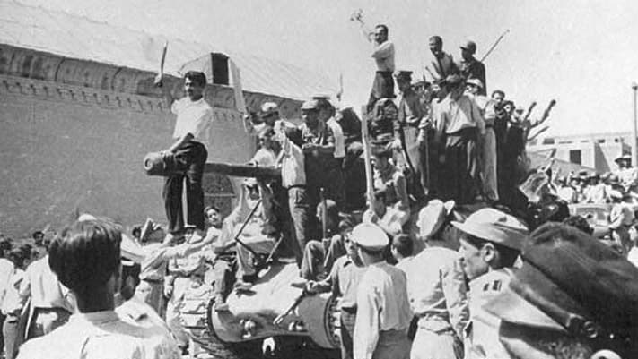 Tanks in the streets of Tehran, 1953.