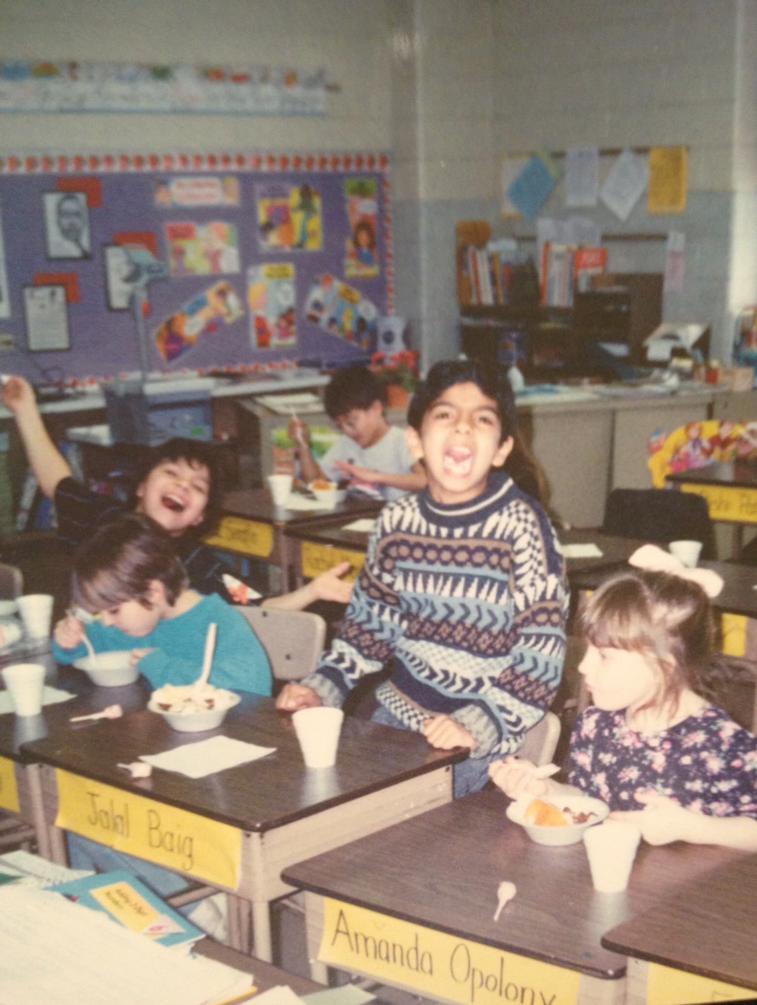 Jalal Baig hamming it up in grade school