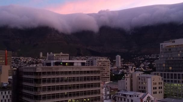 Cape Town, South Africa at dusk.