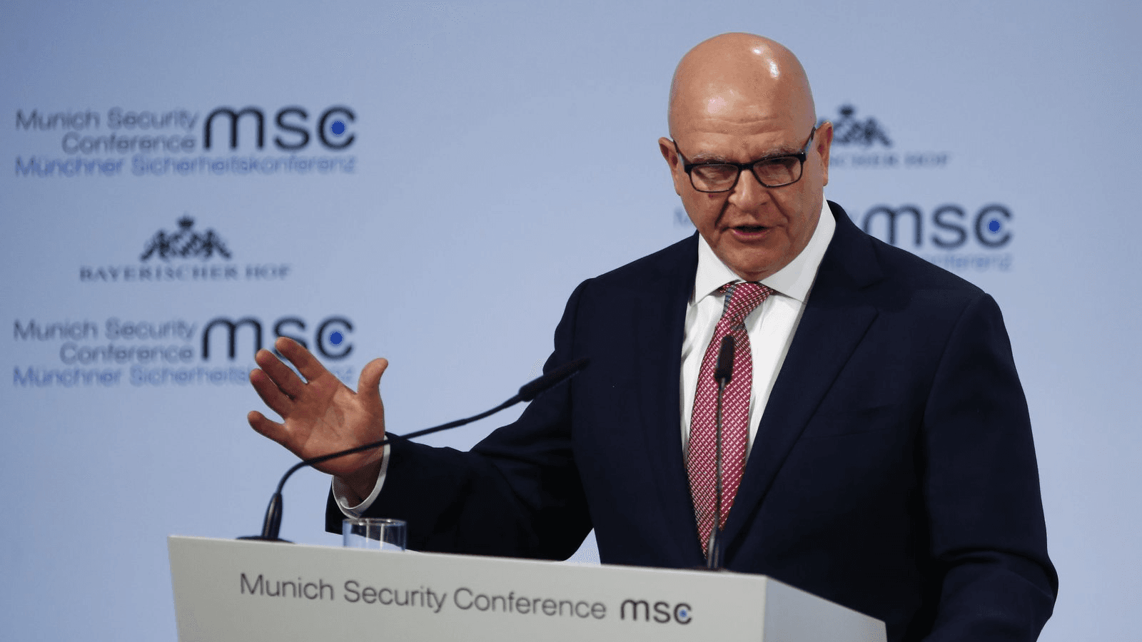 US National Security Adviser H.R. McMaster talks at the Munich Security Conference in Munich, Germany, Feb. 17, 2018.