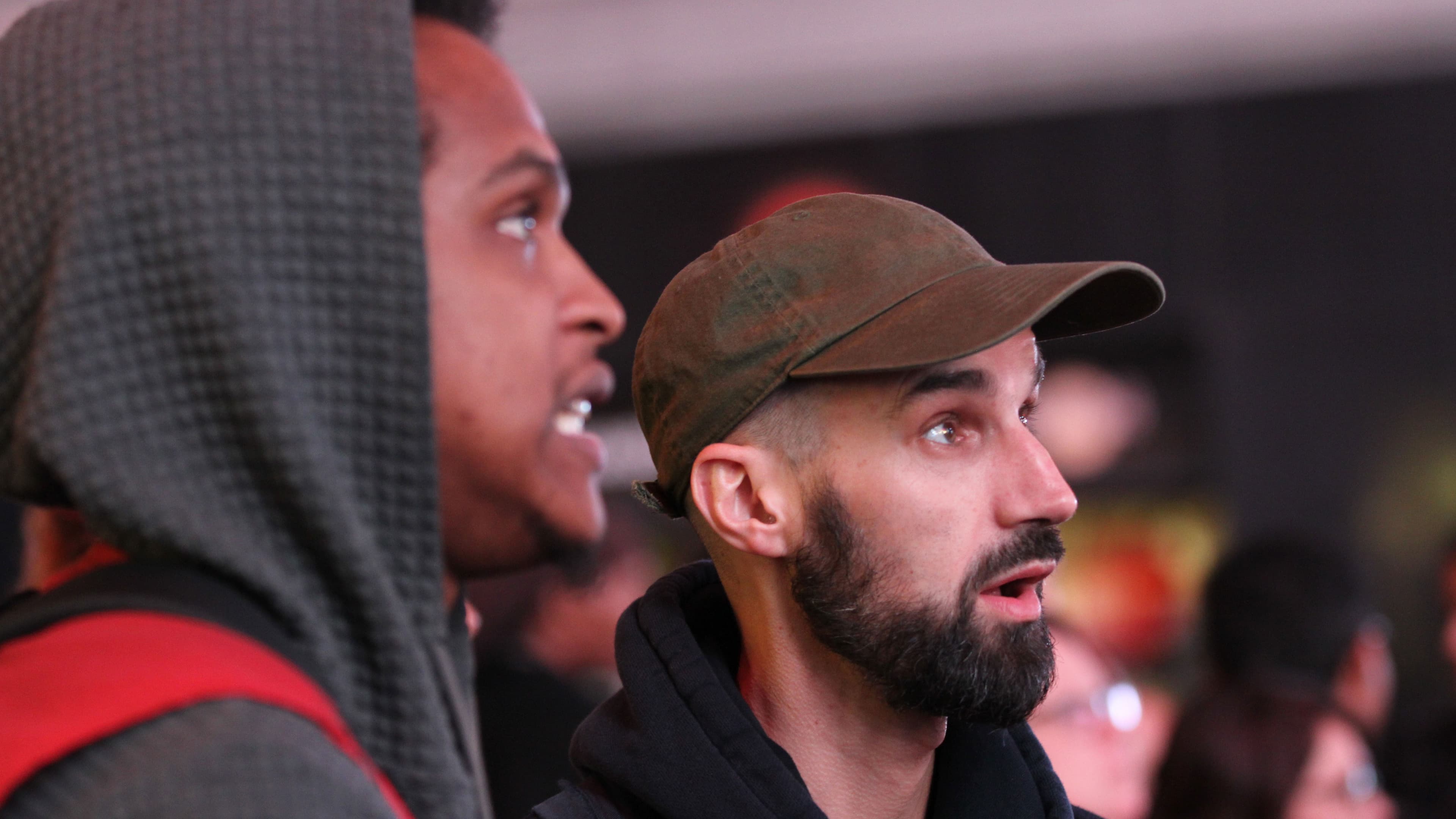 Trump takes Florida, and the crowd reacts.