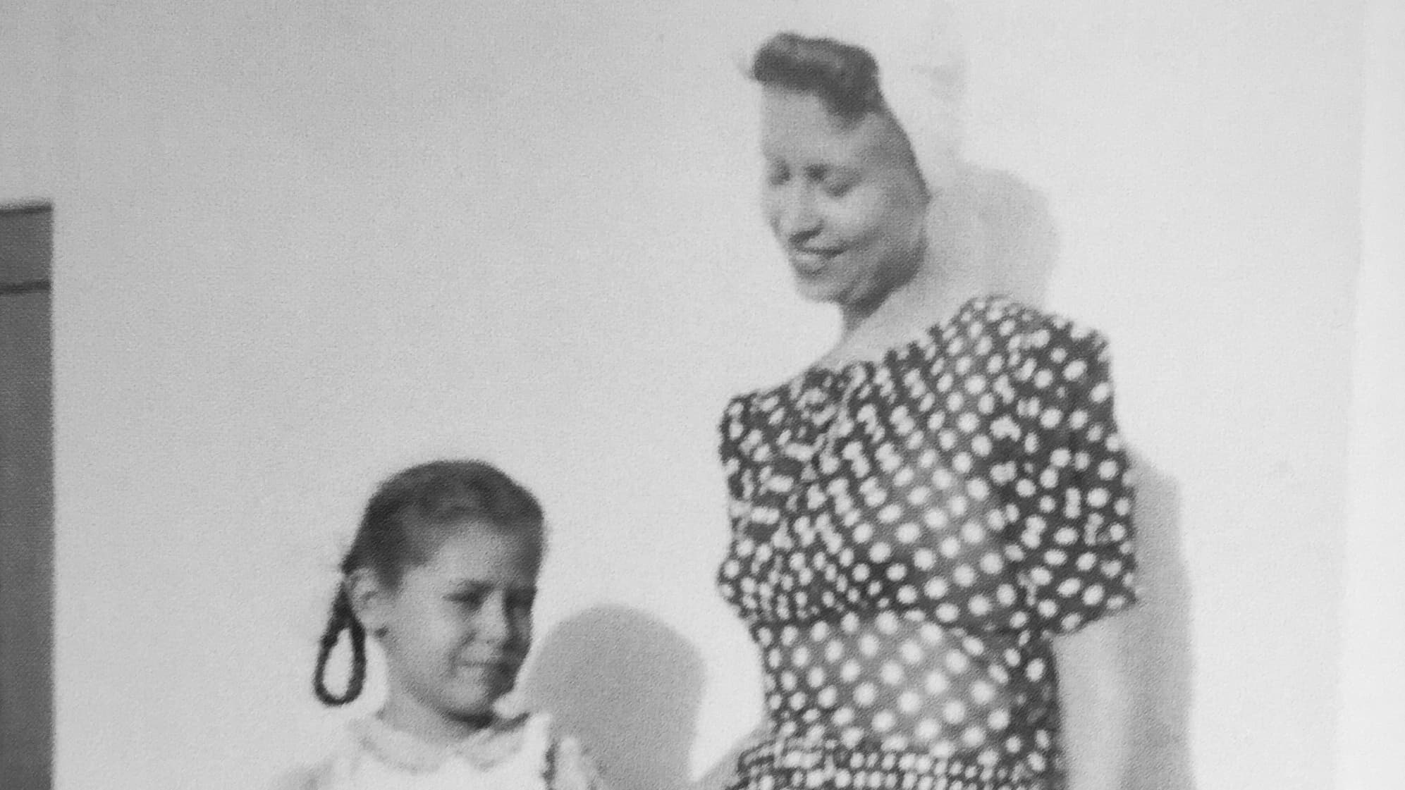 A-bomb survivors: My mom and her mother Jettie on board the ship Oranje, which had been a hospital vessel during the war. They were on the boat’s first post-war civilian transport, making the crossing here from Java to Melbourne, Australia in November 194