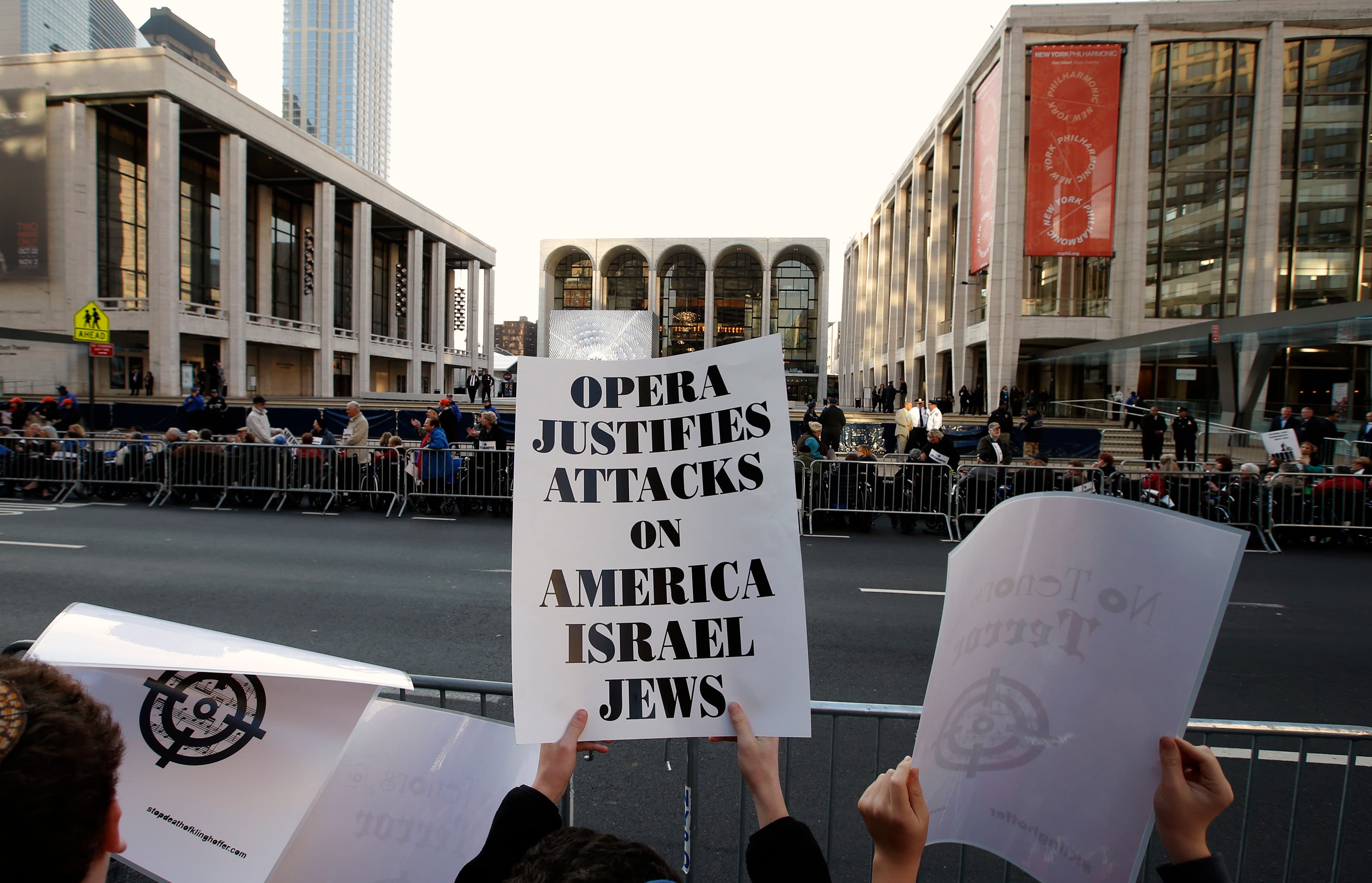 Protesters at the Metropolitan Opera