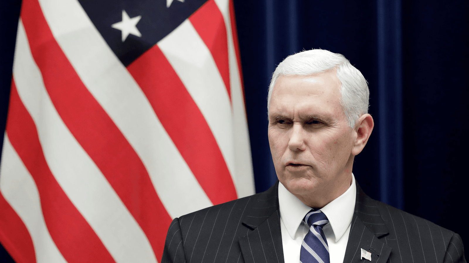 Vice President Mike Pence speaks during a joint announcement with Japan's Prime Minister Shinzo Abe at Abe's official residence in Tokyo, Japan, Feb. 7, 2018.