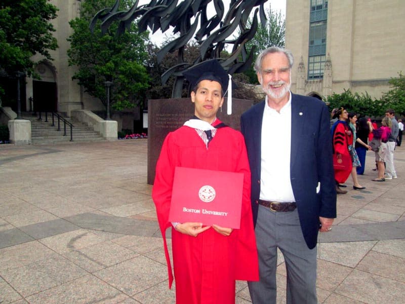 Qais Akbar Omar and longtime friend Stephen Landrigan.