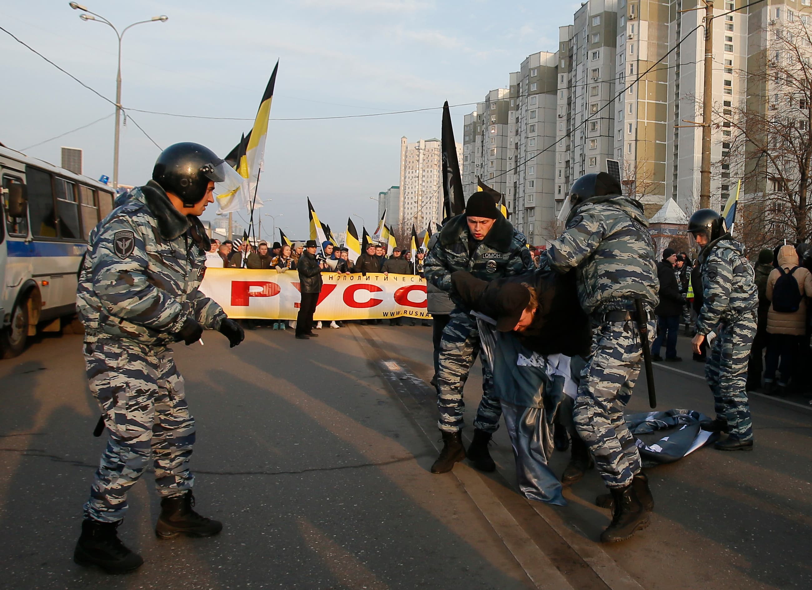 Russian police in action