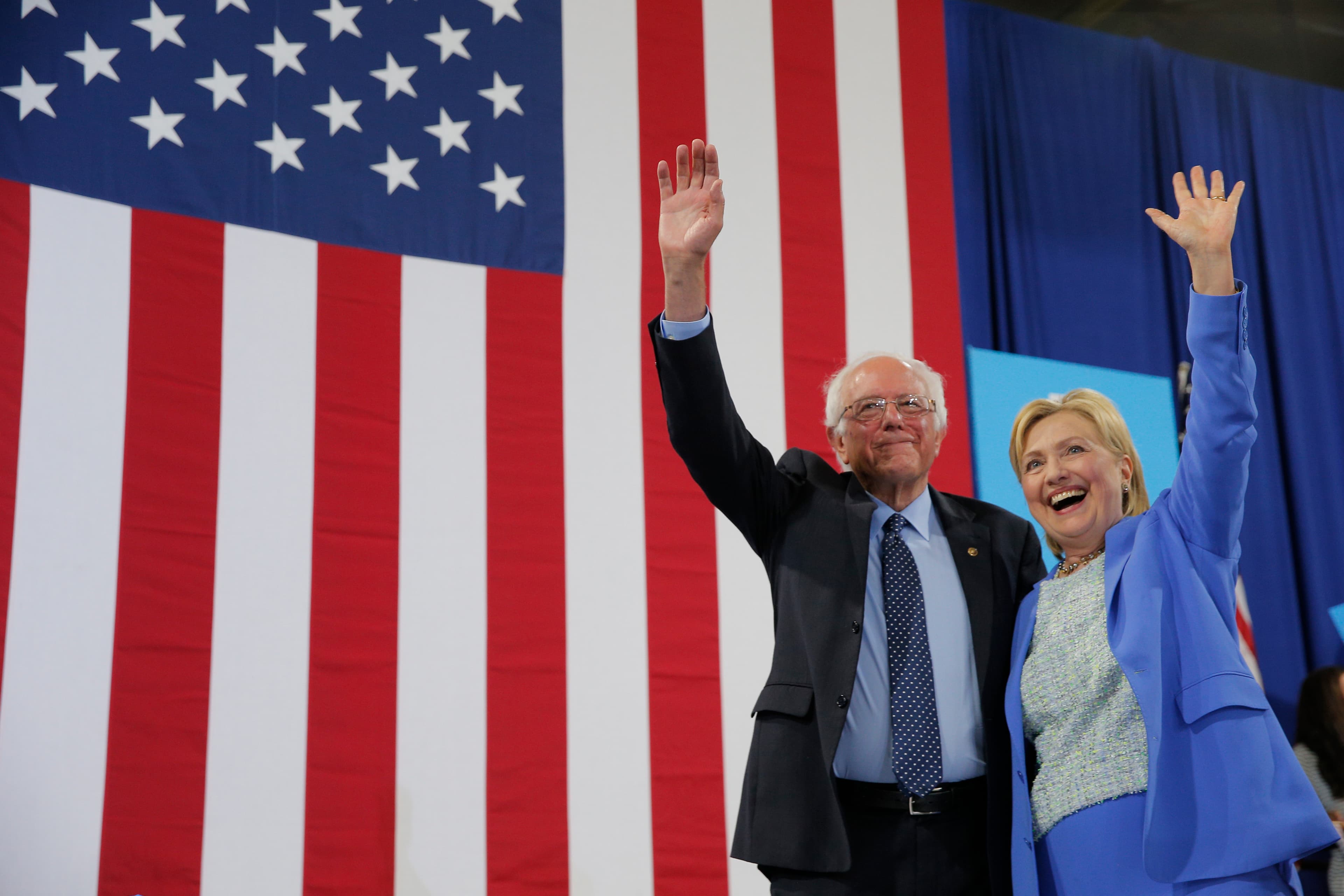 Hillary Clinton and Bernie Sanders