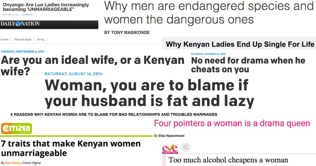 Recent headlines in Kenyan media.