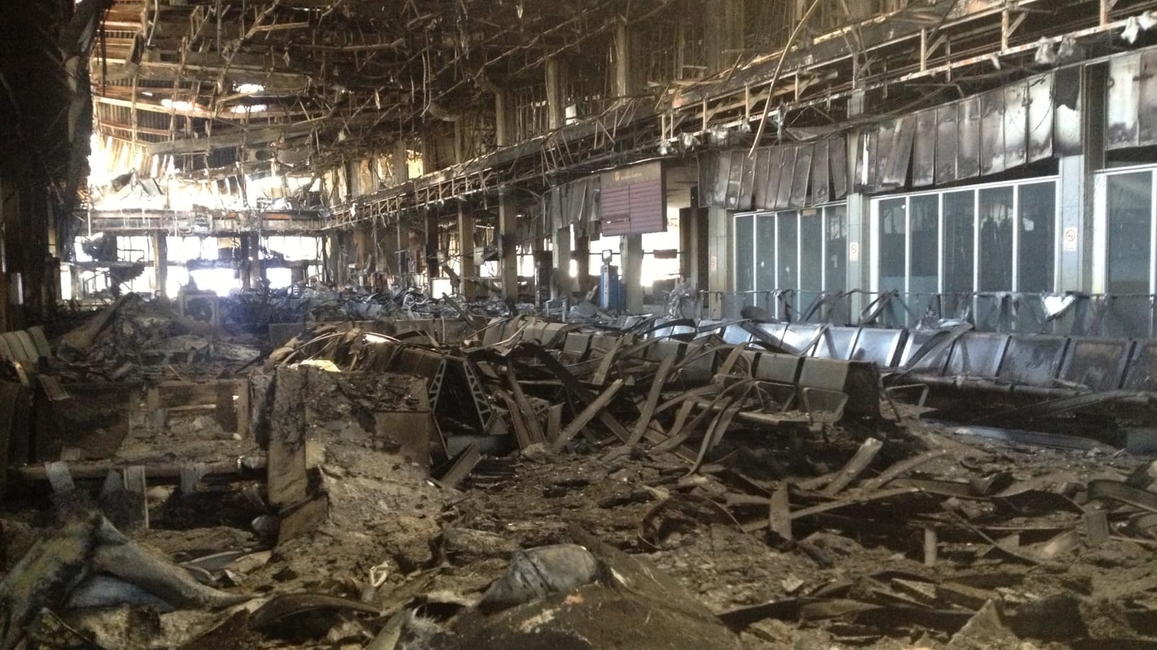 A terminal at Tripoli's airport is in shambles after a series of clashes between rival Libyan militias.