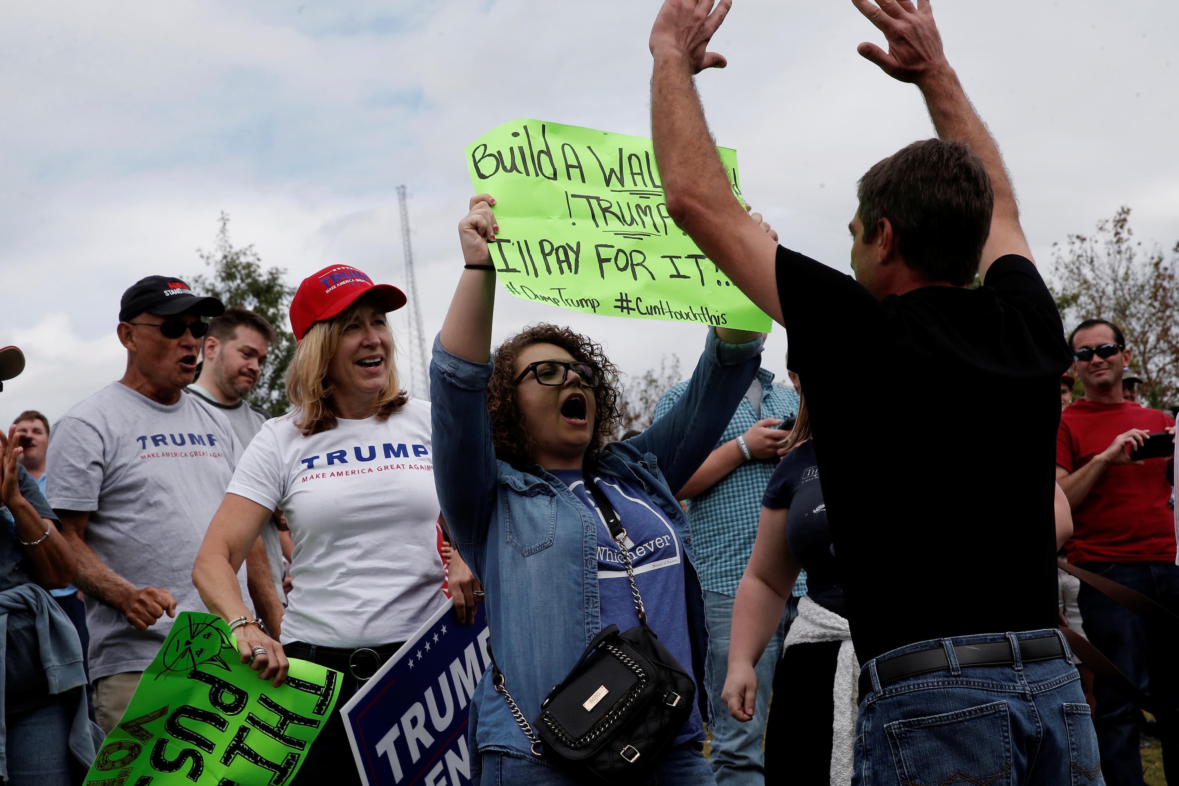 A supporter of Republican US presidential nominee Donald Trump