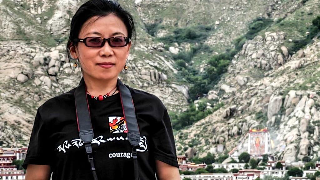 Woeser on a visit to Tibet, where she grew up.