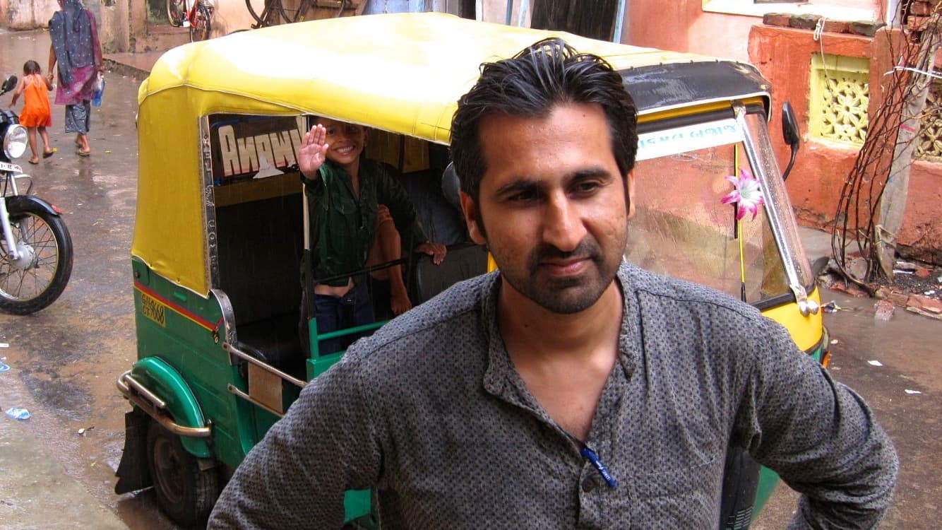 Zahir Janmohamed in the Juhapura neighborhood of Ahmedabad.