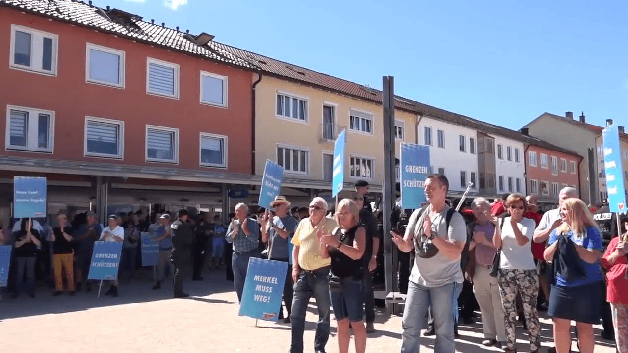The crowd at an Alternative for Deutschland anti-immigrant rally in Traunreut on Aug. 13, 2016.