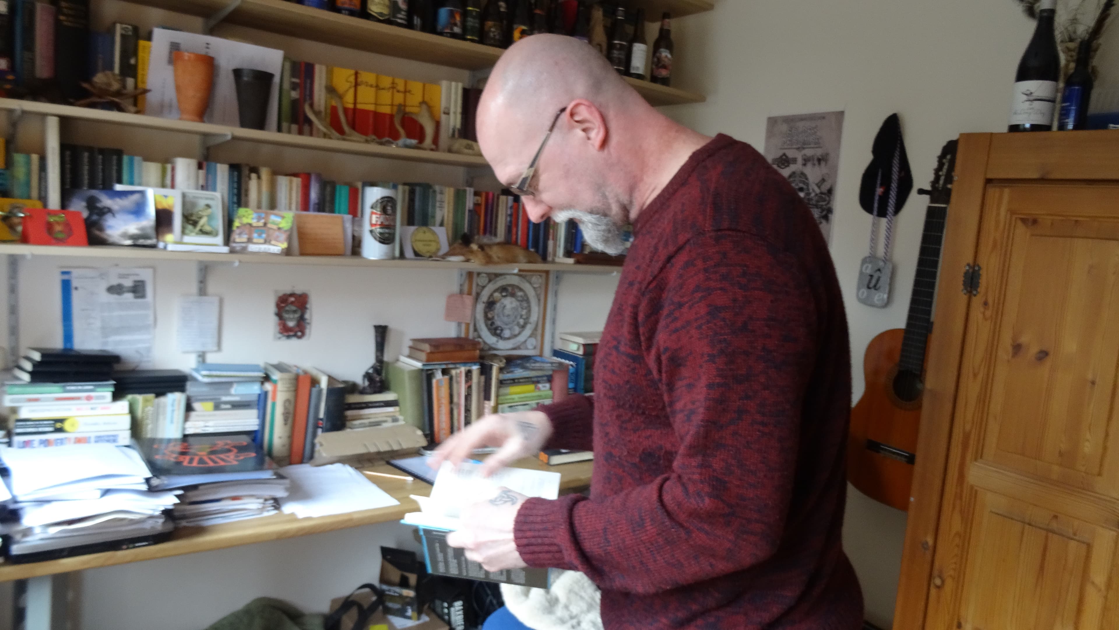 Novelist Willem Schoorstra at his home in Ternaard, Friesland.