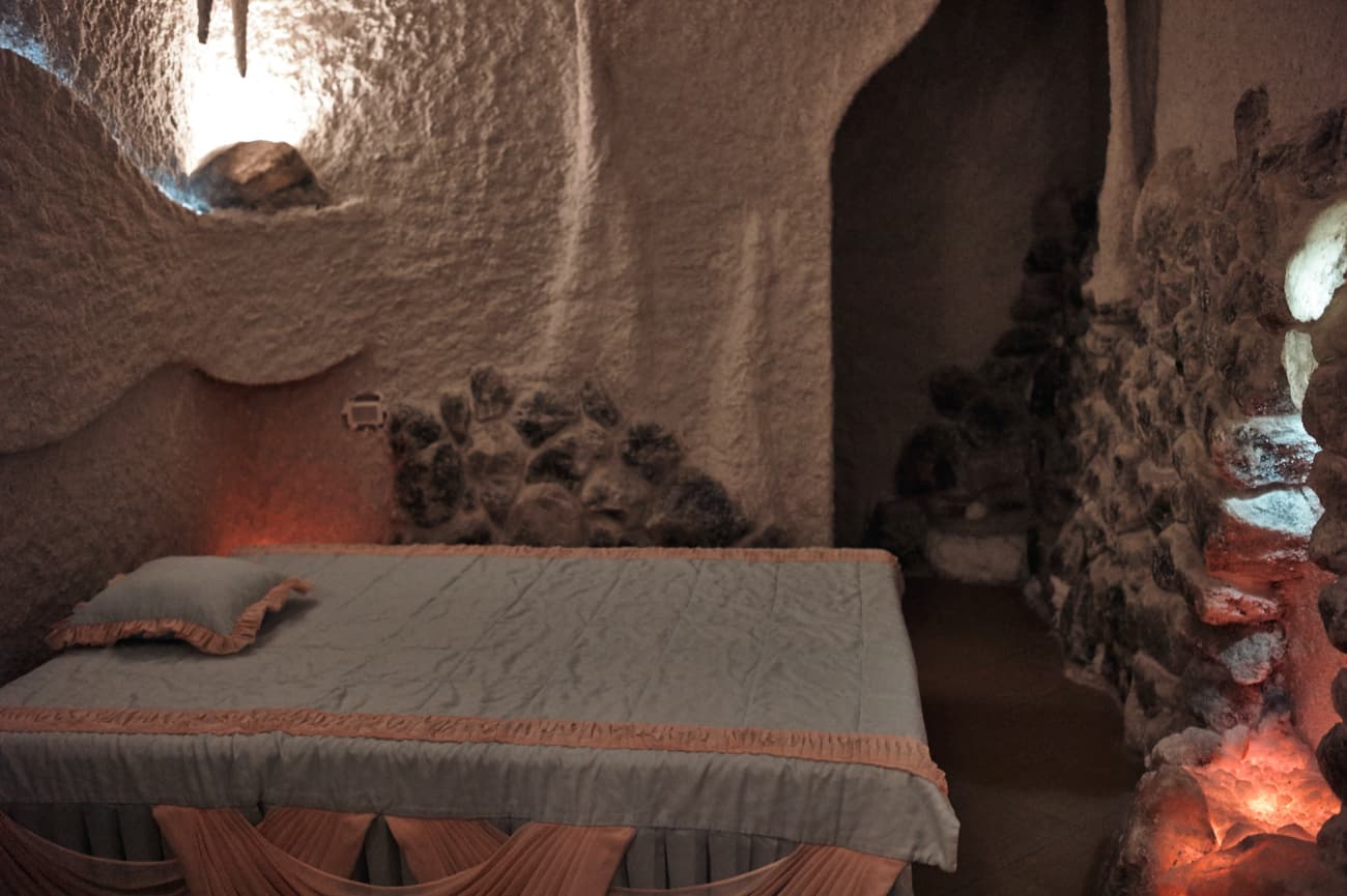 The salt room inside the spa.