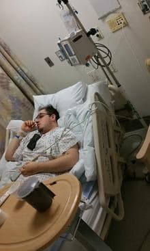 Joseph Reidel in the hospital