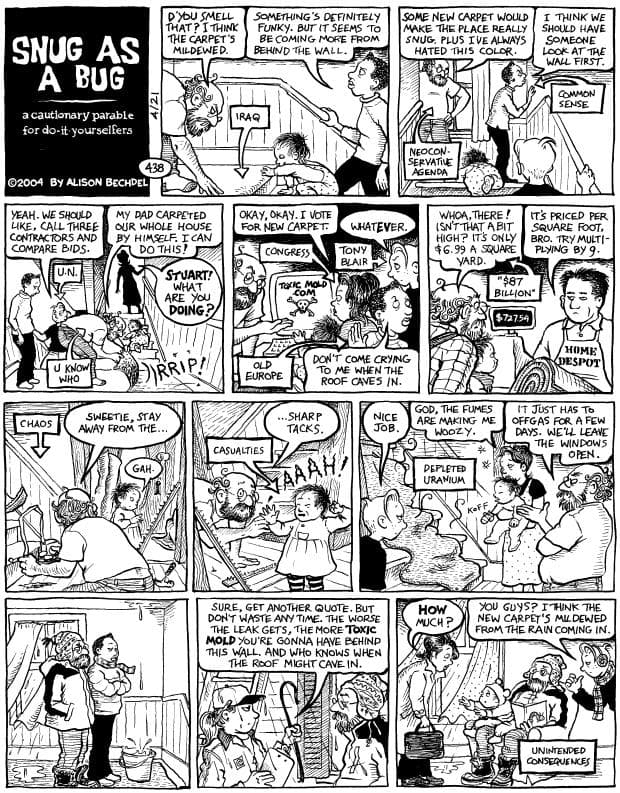 A panel from Dykes to Watch Out For, the comic strip Bechdel wrote for 25 years. 