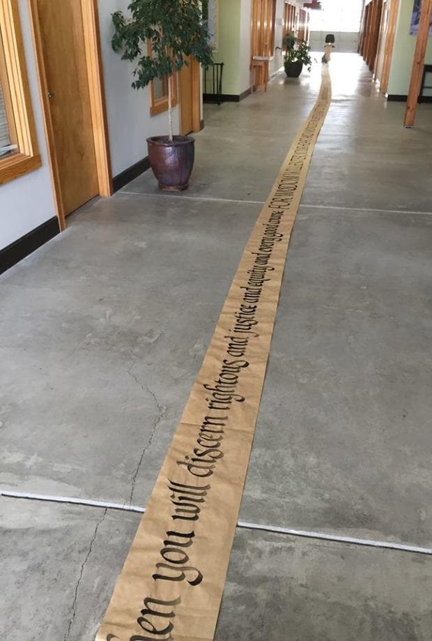 Herigstad chose to letter this scroll with larger text than he has previously attempted