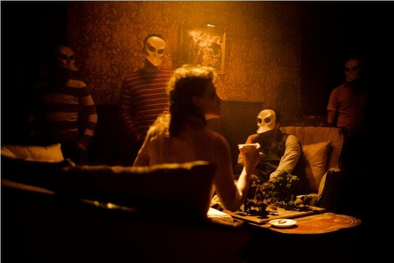 Tori Sparks (center) in  em Sleep No More /em  with audience members