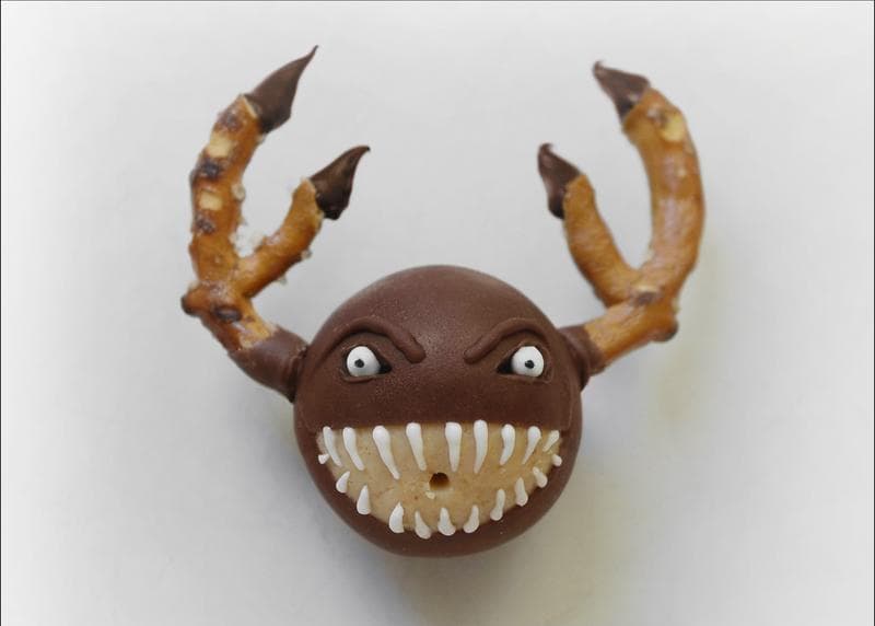 Peanut butter balls dipped in chocolate that McConnell calls 'Beelzebub Buckeyes'