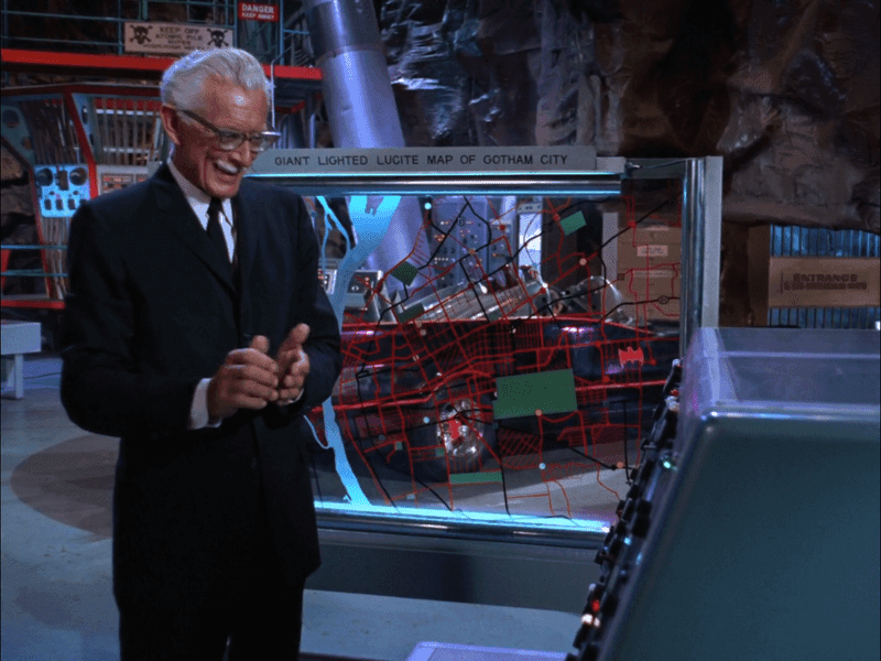 GIANT LIGHTED LUCITE MAP OF GOTHAM CITY