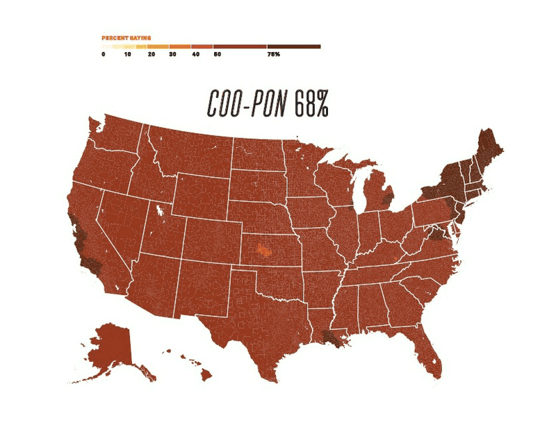 A dialect infographic from 'How to Speak American' by Josh Katz