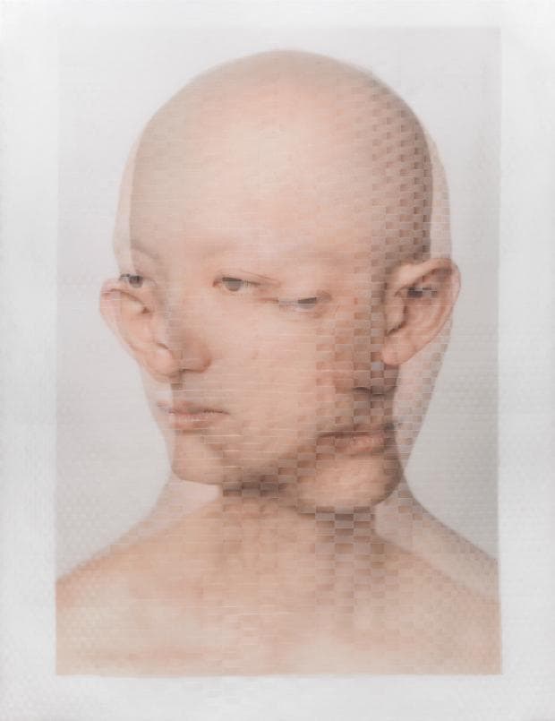 'Kosuke Kawahara, Artist (I)' Archival inkjet prints on vellum, physically woven together. 40' x 30' 2014