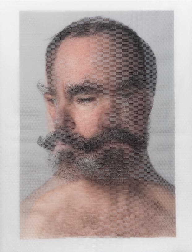 'Sen Curran, Choreographer (II)' Archival inkjet prints on vellum, physically woven together. 40' x 30' 2014
