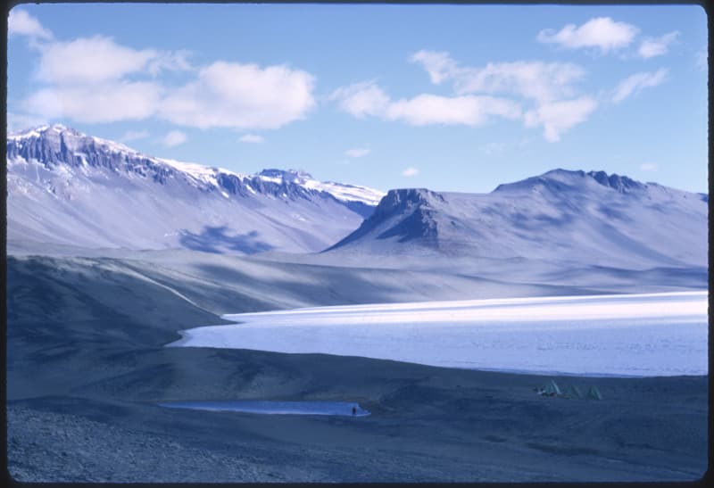 A landscape covered in snow.