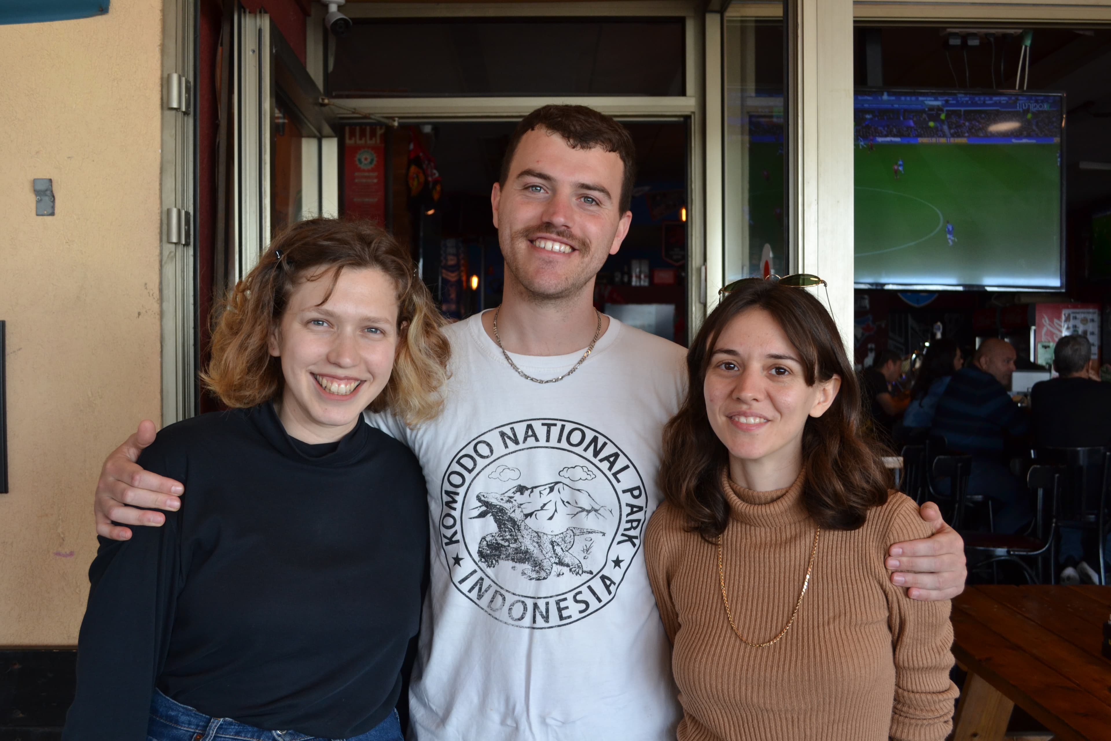 Ariel Bernstein (center) convinced his friends Dana Weingart (left) and Shira Aji to vote.