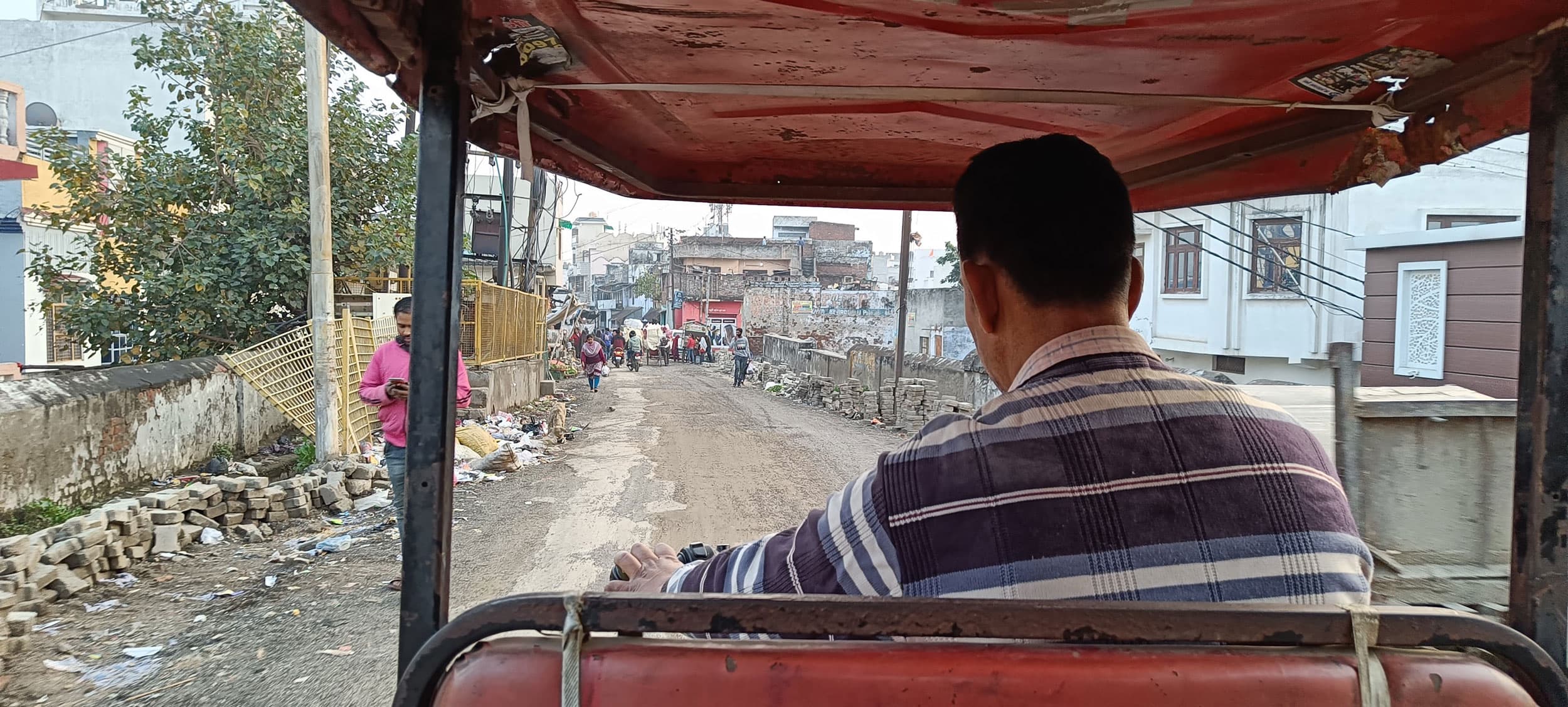 A majority-Muslim enclave in the town of Meerut shows signs of neglect with trash littered along the roads.