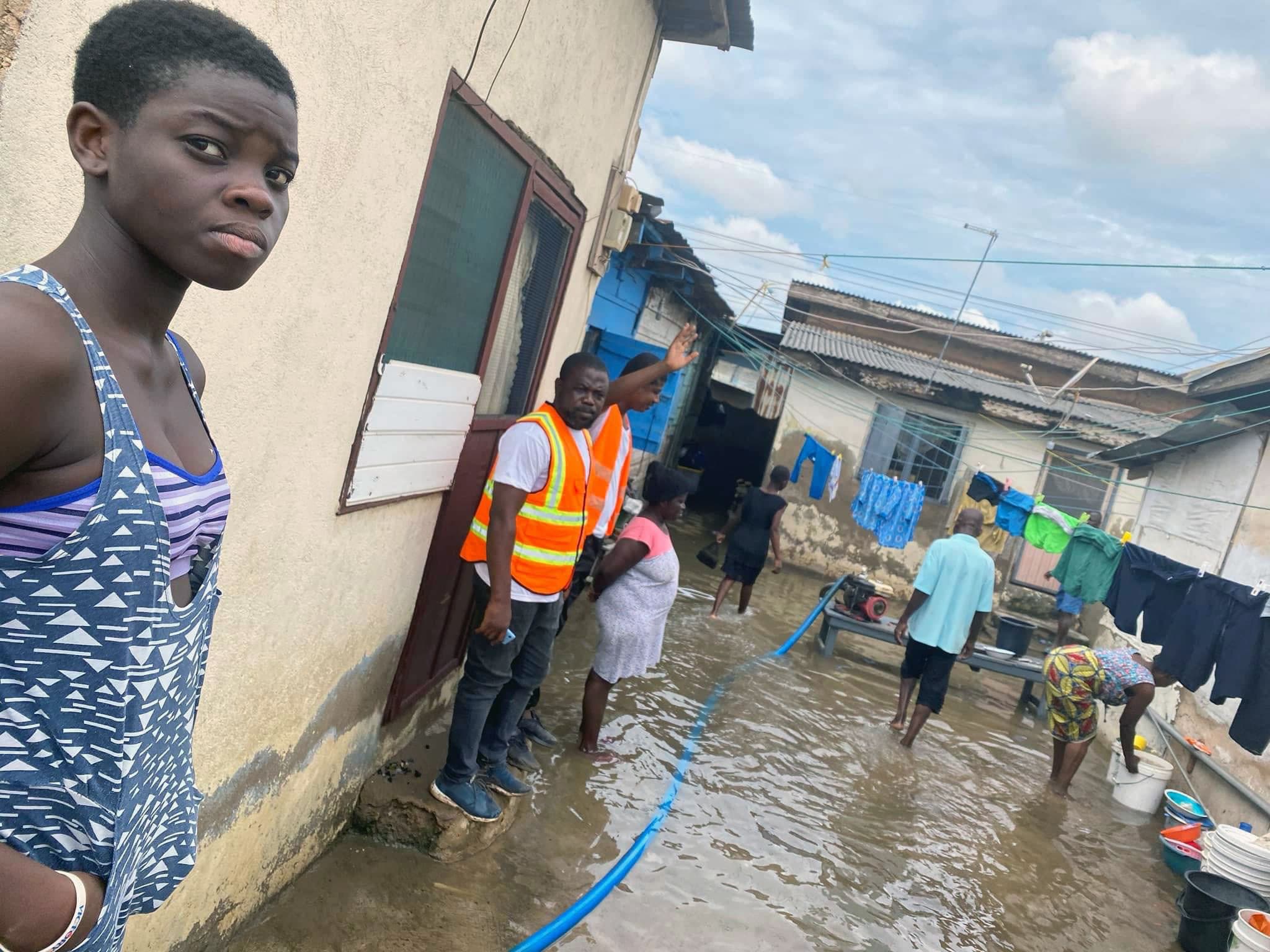 An Alajo home is still flooded long after floodwaters have receded.