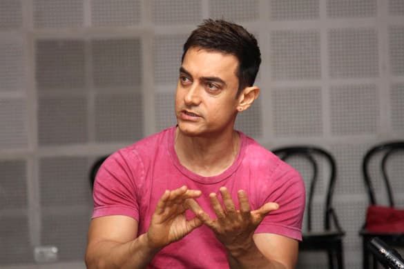 Indian actor Aamir Khan at a press conference.